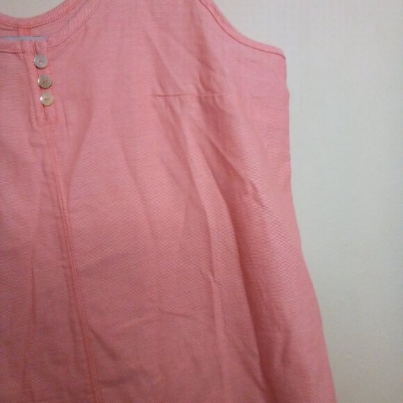 Ocean Coast Shirt Women M Sleeveless 100% Cotton Peach Orange - Picture 7 of 16